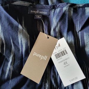 J.JILL PureJill Dark Blue/Light Blue Design 4X Maxi Dress
